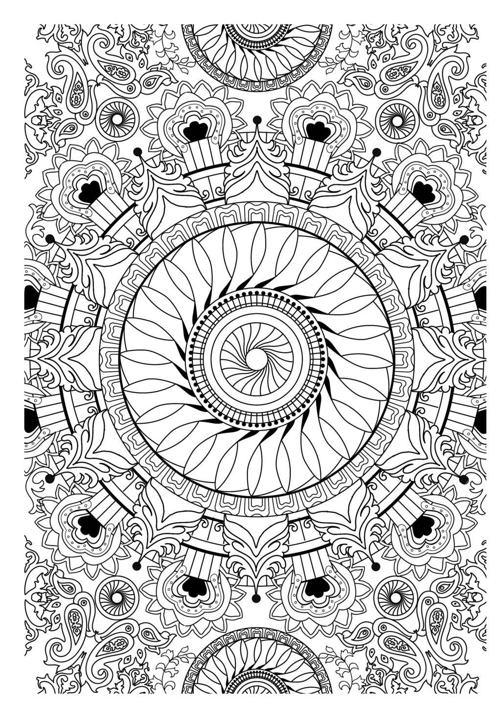 Coloriage Free Mandala To Color Vegetation - Mandala à imprimer